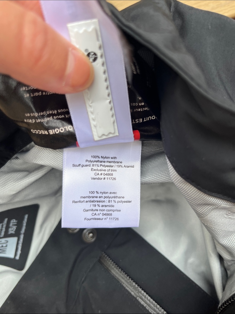 MEC women’s Black Technical Shell Pants with Side Zippers - Picture 4 of 4
